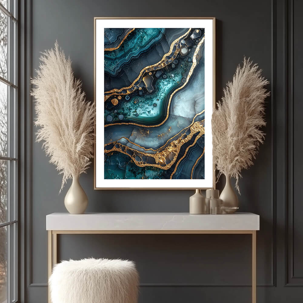 Aqua Geode (A) Art Print