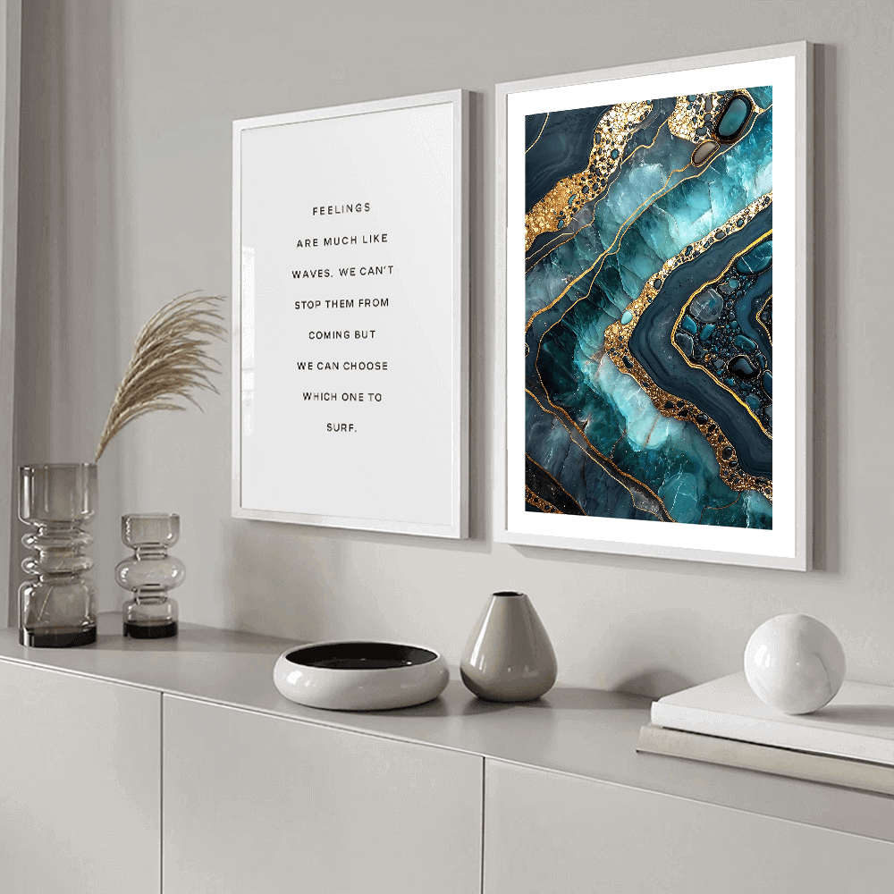 Aqua Geode (B) Art Print