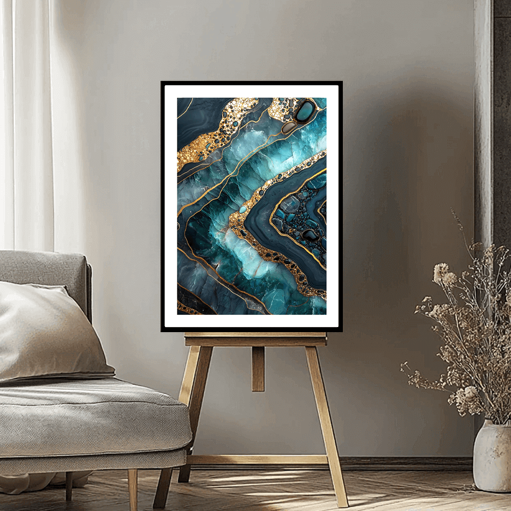 Aqua Geode (B) Art Print