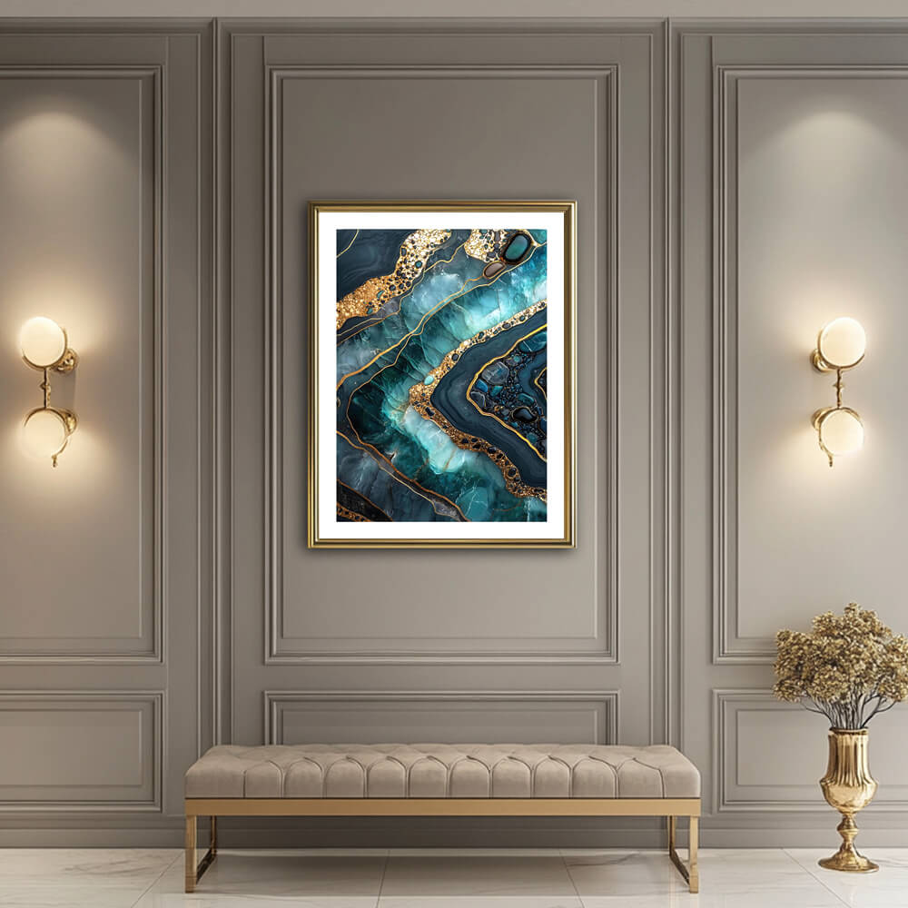 Aqua Geode (B) Art Print