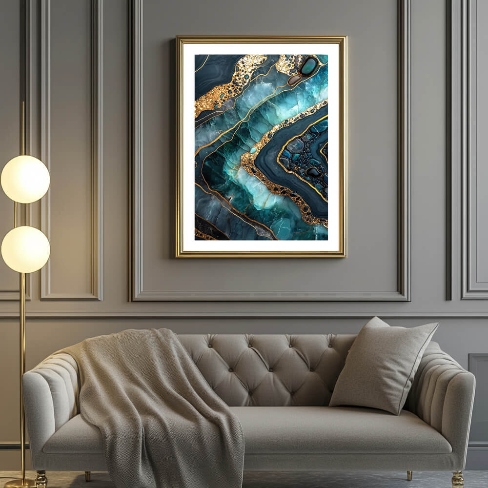 Aqua Geode (B) Art Print