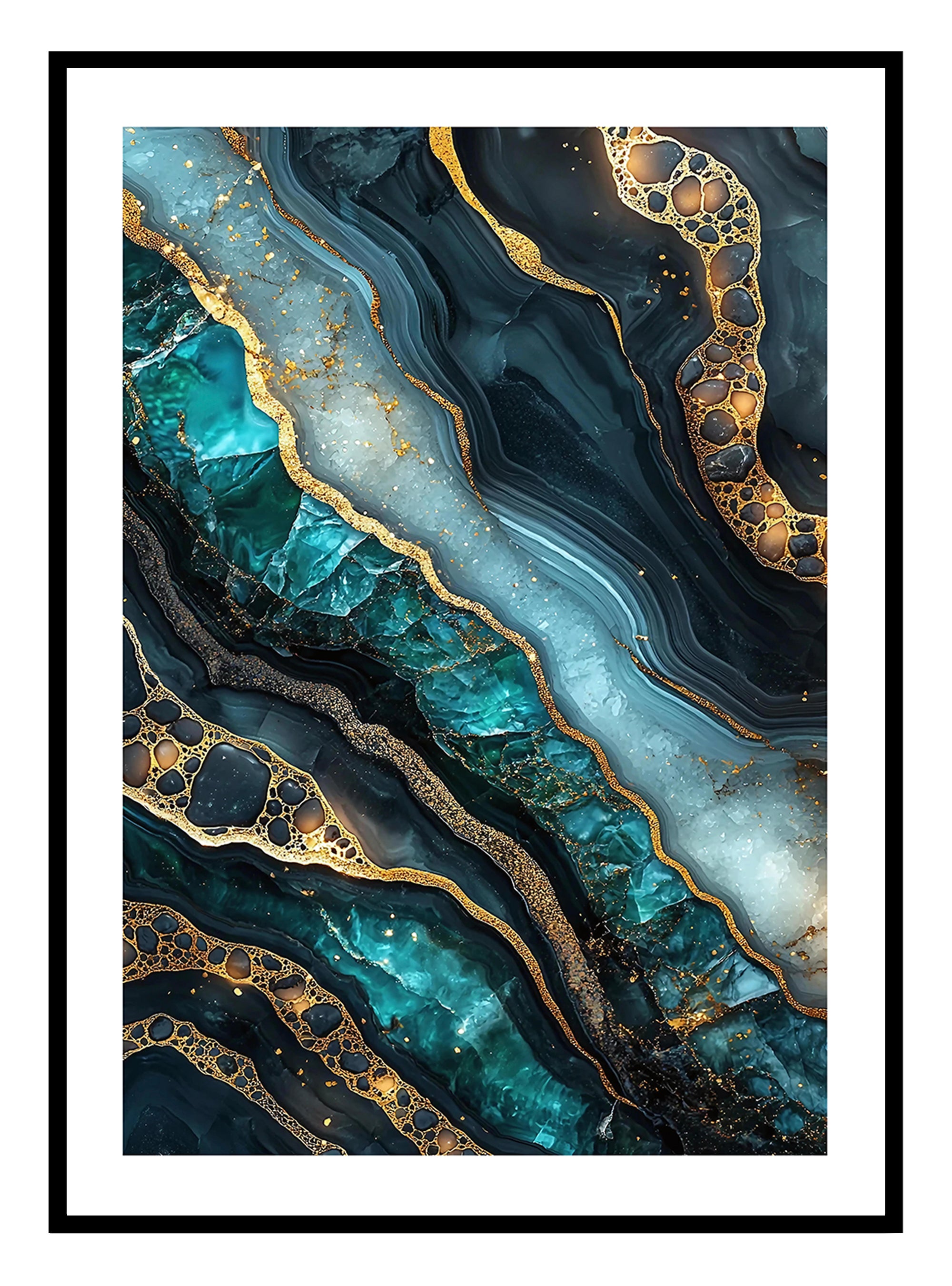 Aqua Geode (C) Art Print – Jasmine and Jade Interiors