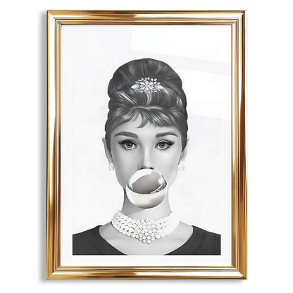 Audrey Hepburn Silver Bubble Print