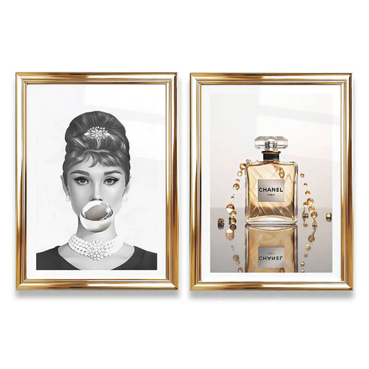 Audrey Hepburn Silver Bubble Print