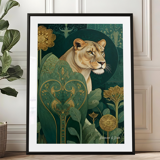 William Morris Inspired, Signed - Lion Print