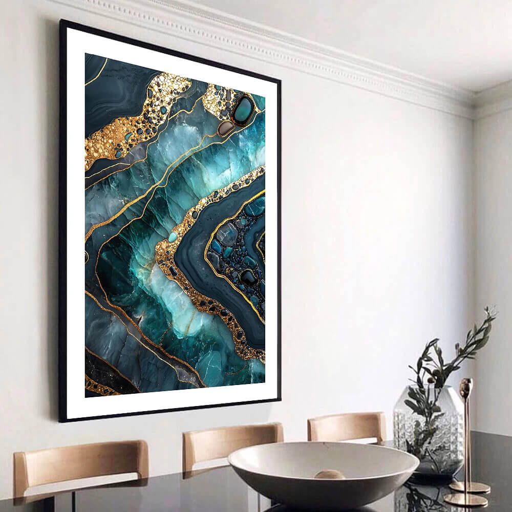 Aqua Geode (B) Art Print