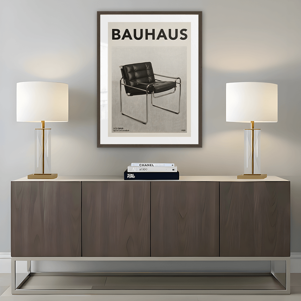 Bauhaus - Barcelona stóll listprentun