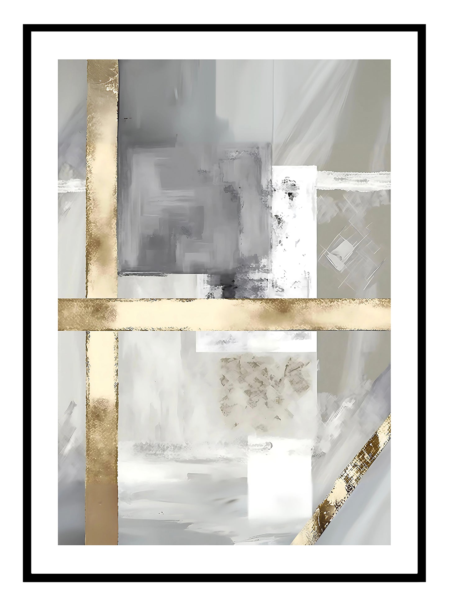 Gold Patchwork (B) Art Print