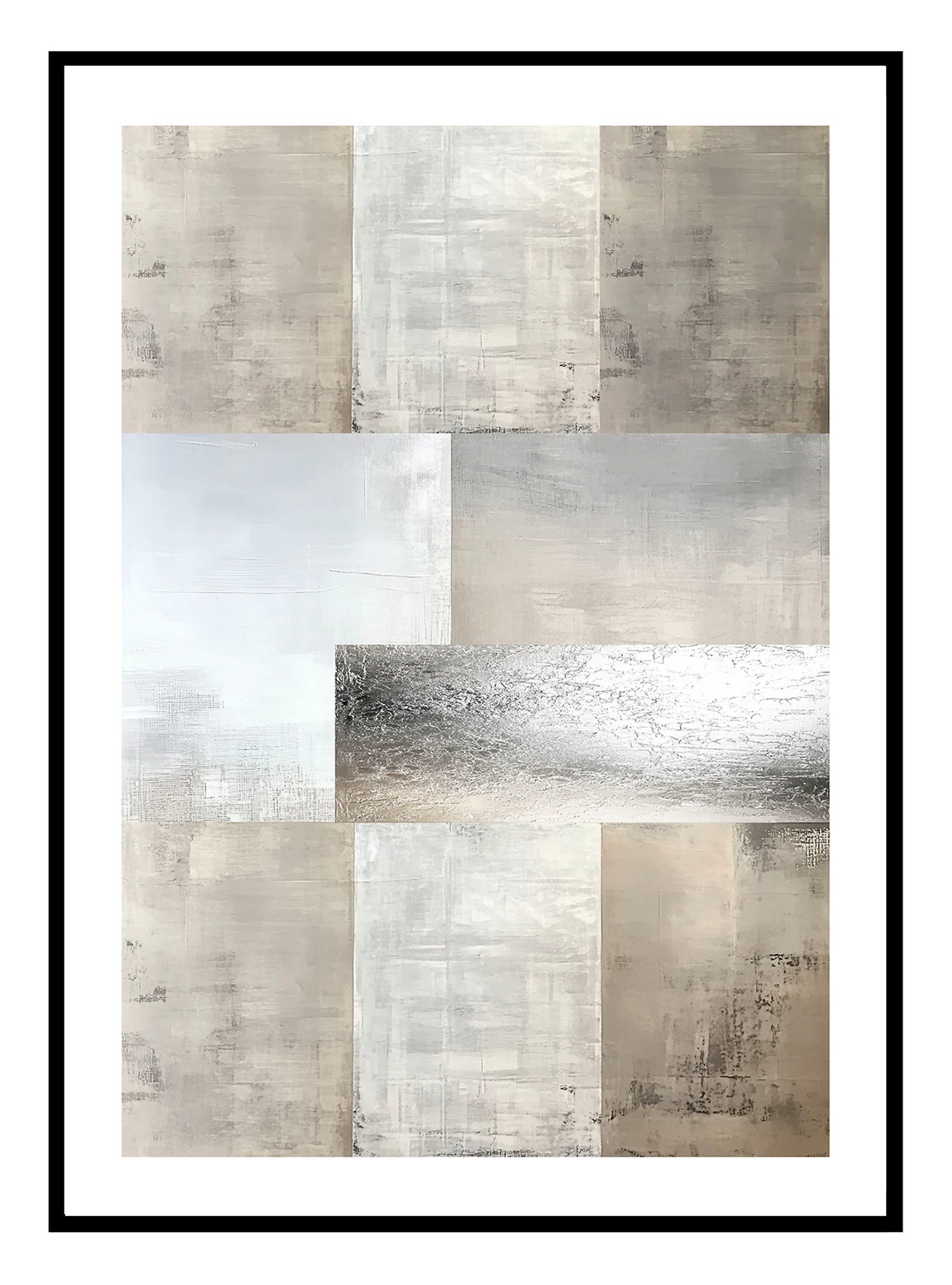 Silver Leaf Abstract (B) Art Print