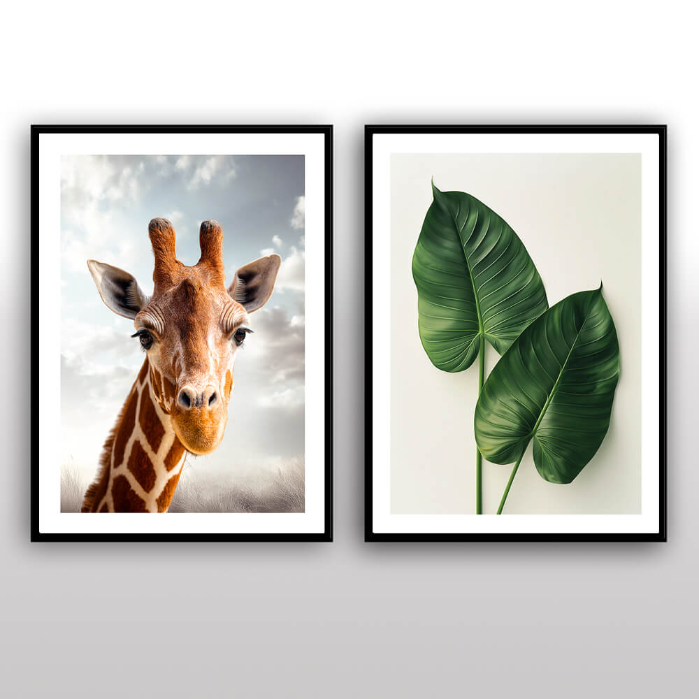 Safari Giraffe Art Print - 2 farver