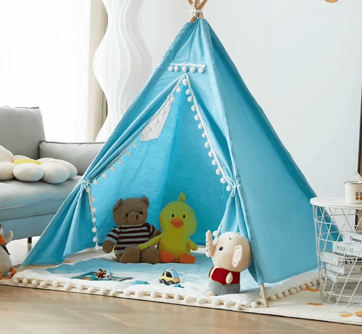 Pompom Teepee Play Tent  - 5 Colours