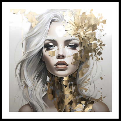 Golden Girl (B) Abstract Art Print | Square or Portrait