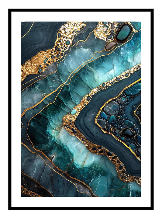 Stampa artistica Geode blu e oro