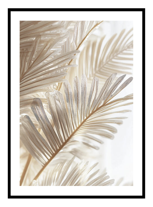 Beige Leaves Art Print