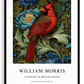 Inspirado en William Morris, firmado - Estampado de cardenal rojo