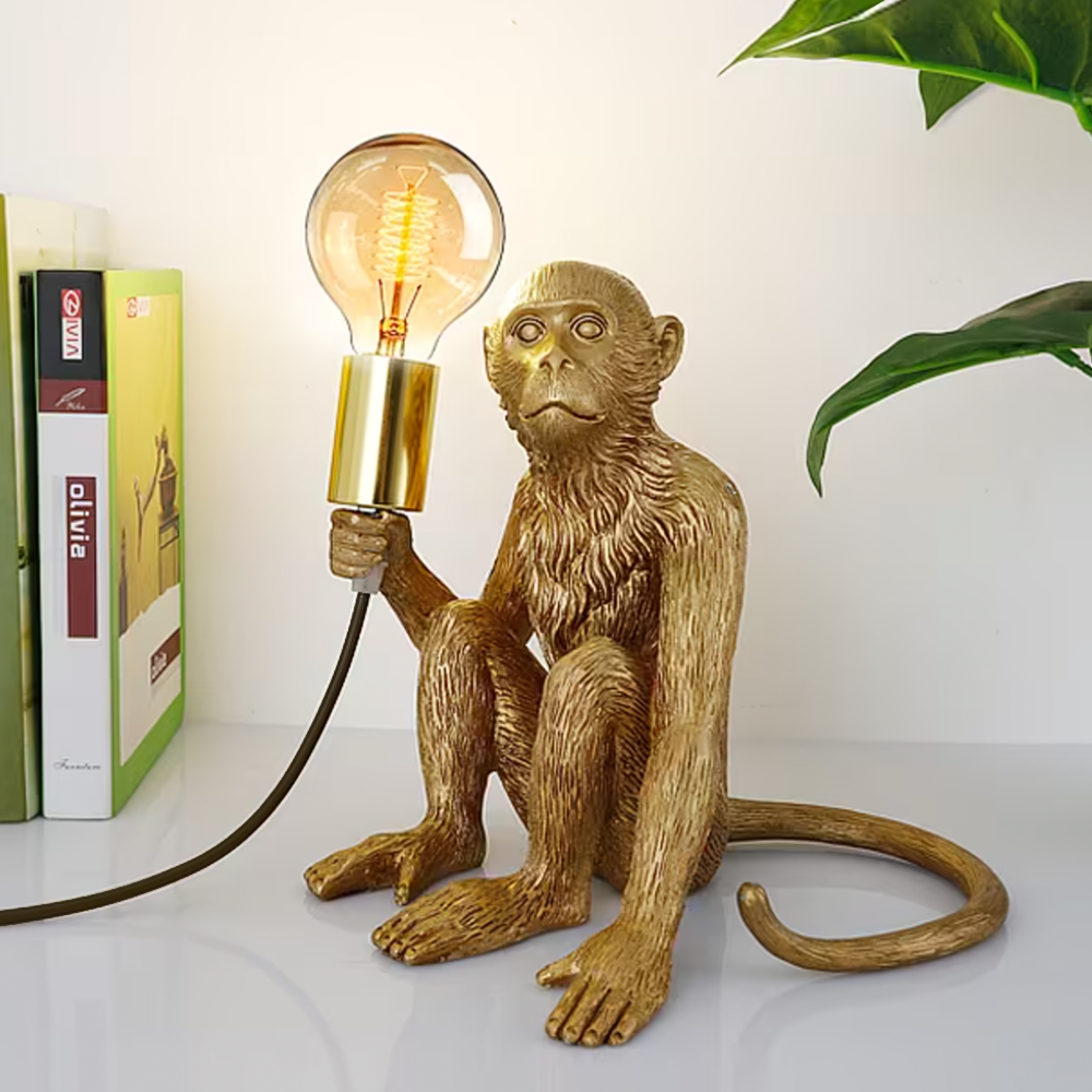 Cheeky Monkey Gold Table Lamp