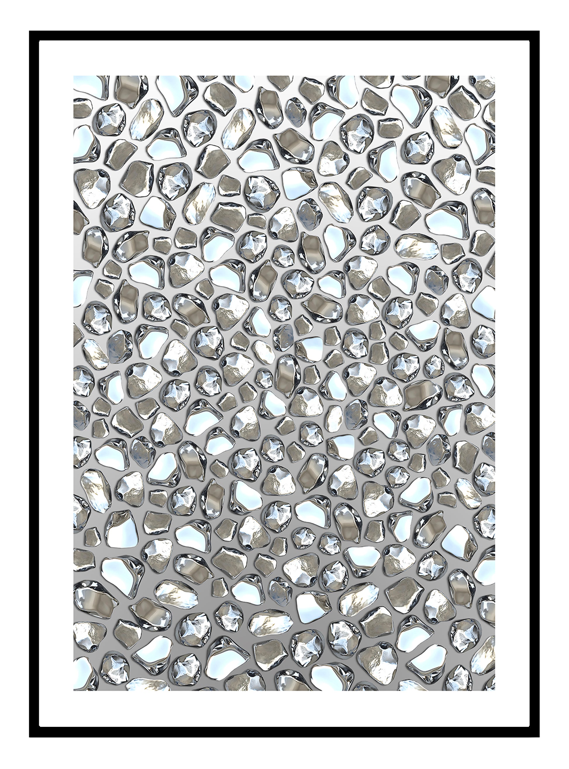 Chrome Pebbles Art Print