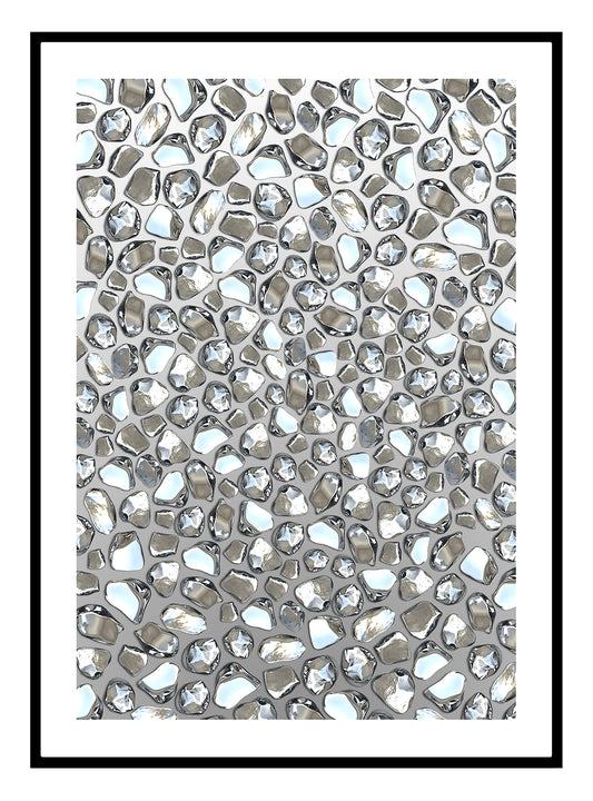 Chrome Pebbles Art Print