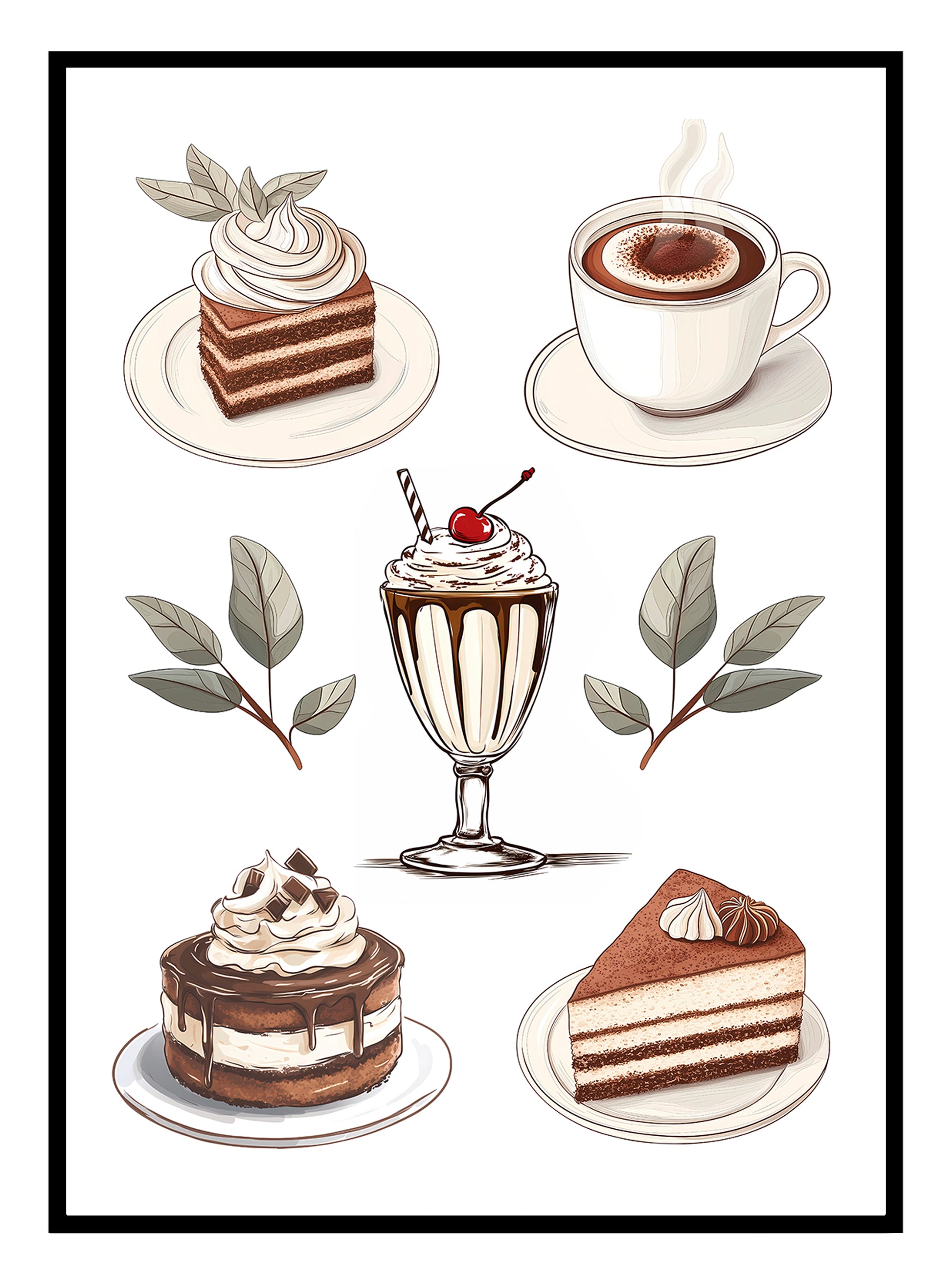 Coffee and Cake Art Print