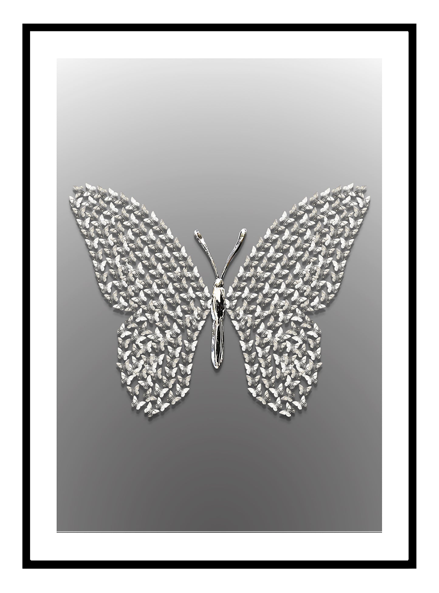 Silver Butterflies Art Print