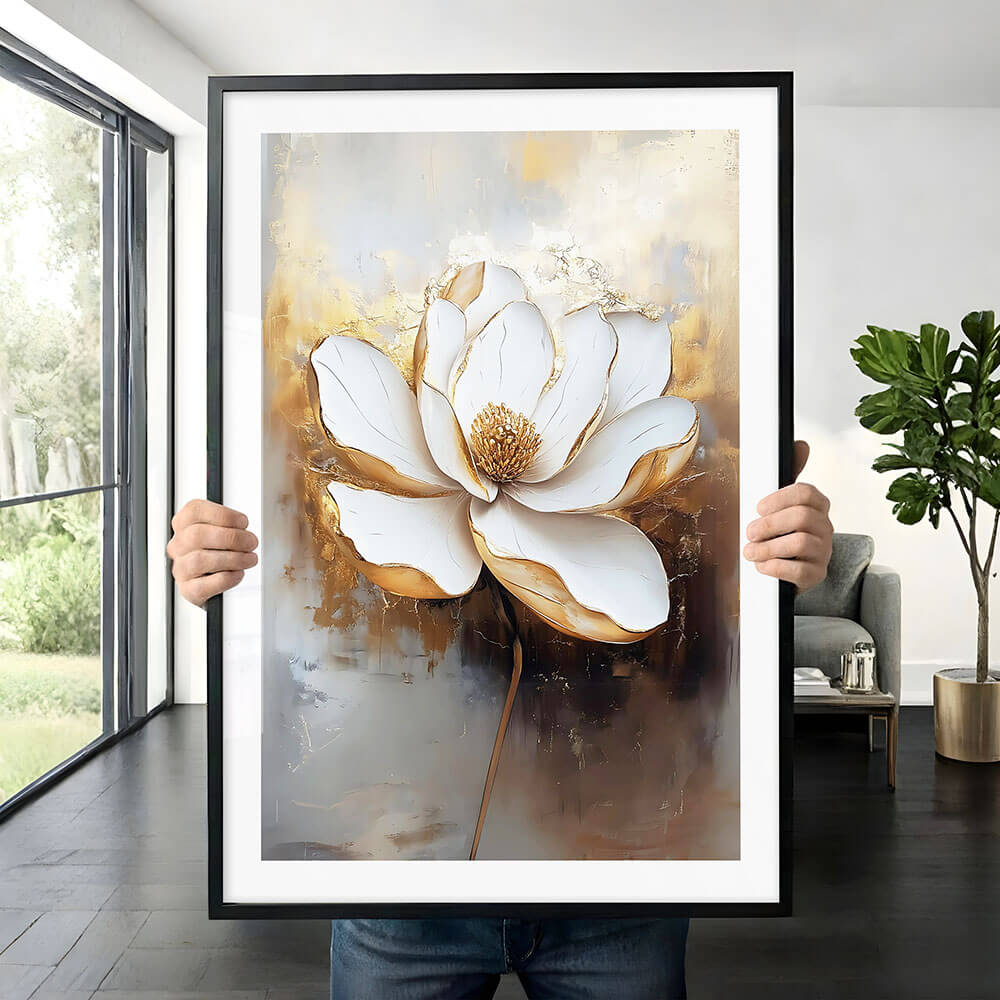 Enkelt guldblomst (B) kunsttryk