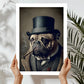 Vintage Winston Bull Dog Portrait – Renaissance Art Print