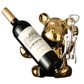 Electroplated Bear Wine Bottle Holder - Gold