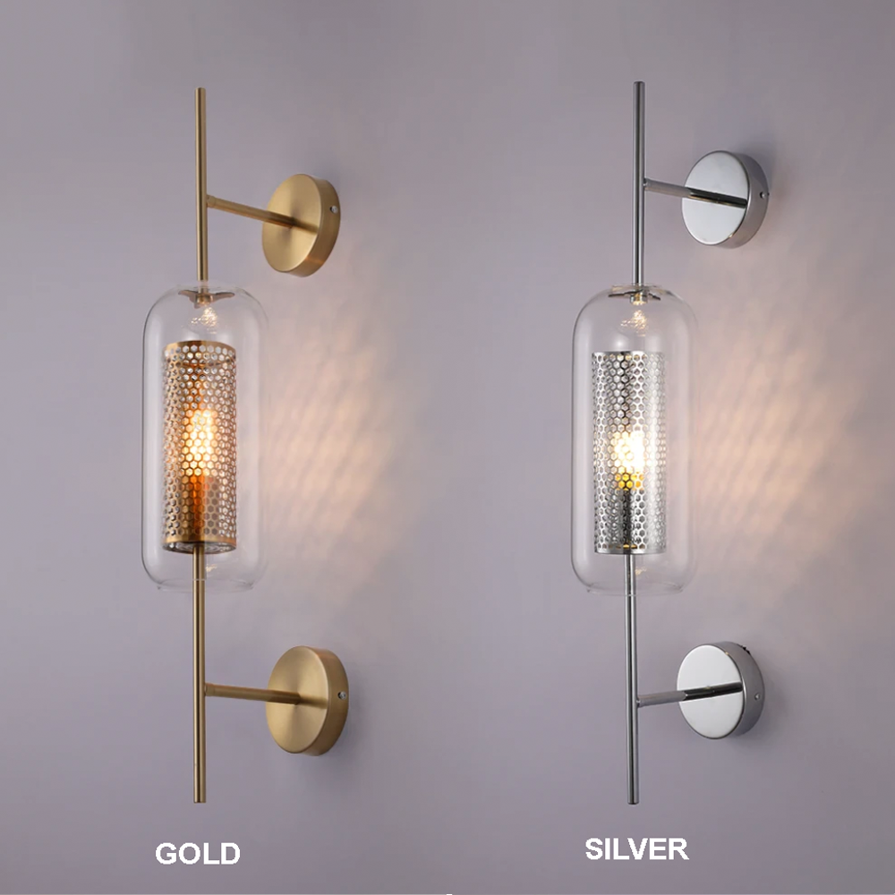 Modern Capsule Wall Lamps - Gold or Silver