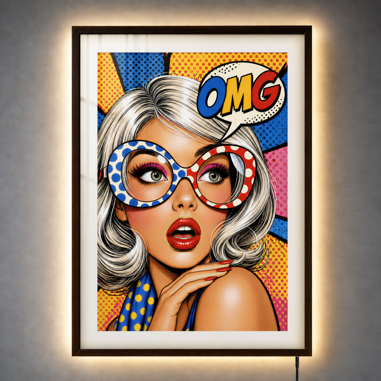 Lampu Seni Pop Art Berbingkai dengan Lampu LED Backlit
