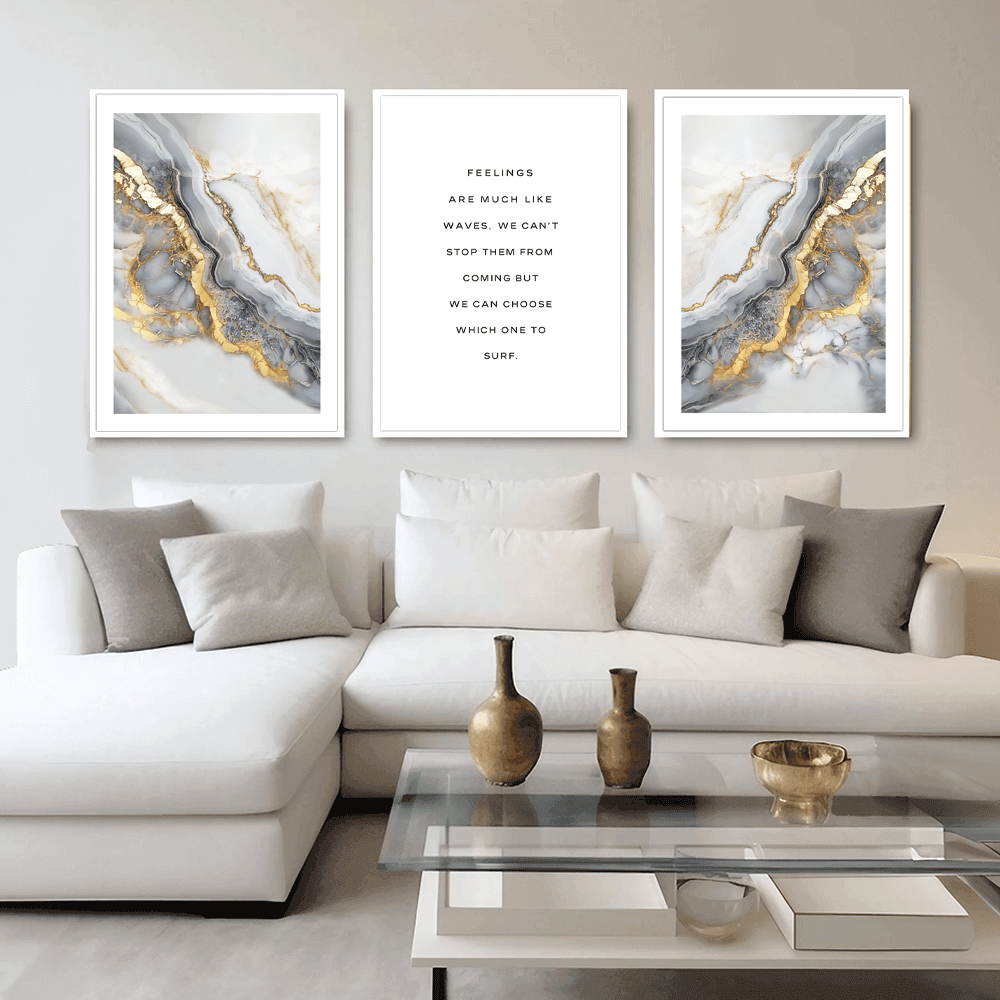 Gold & Grey Geode (B) Art Print