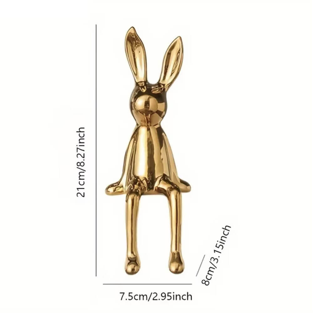 Gold Metallic Rabbit Sculpture