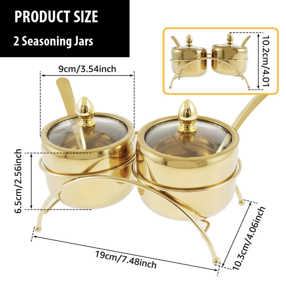 Gold Sugar Bowl, Seasoning Jars