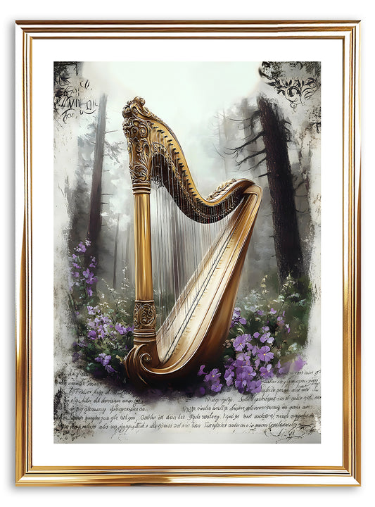 Golden Harp Art Print