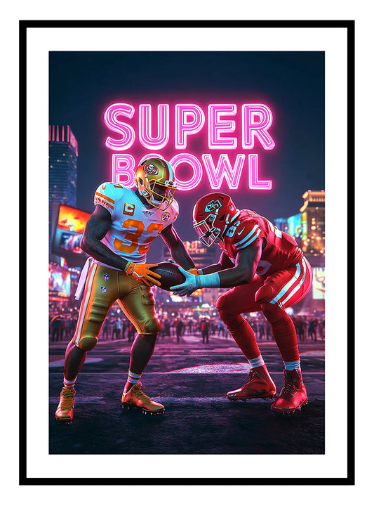 Superbowl Neon Art Print