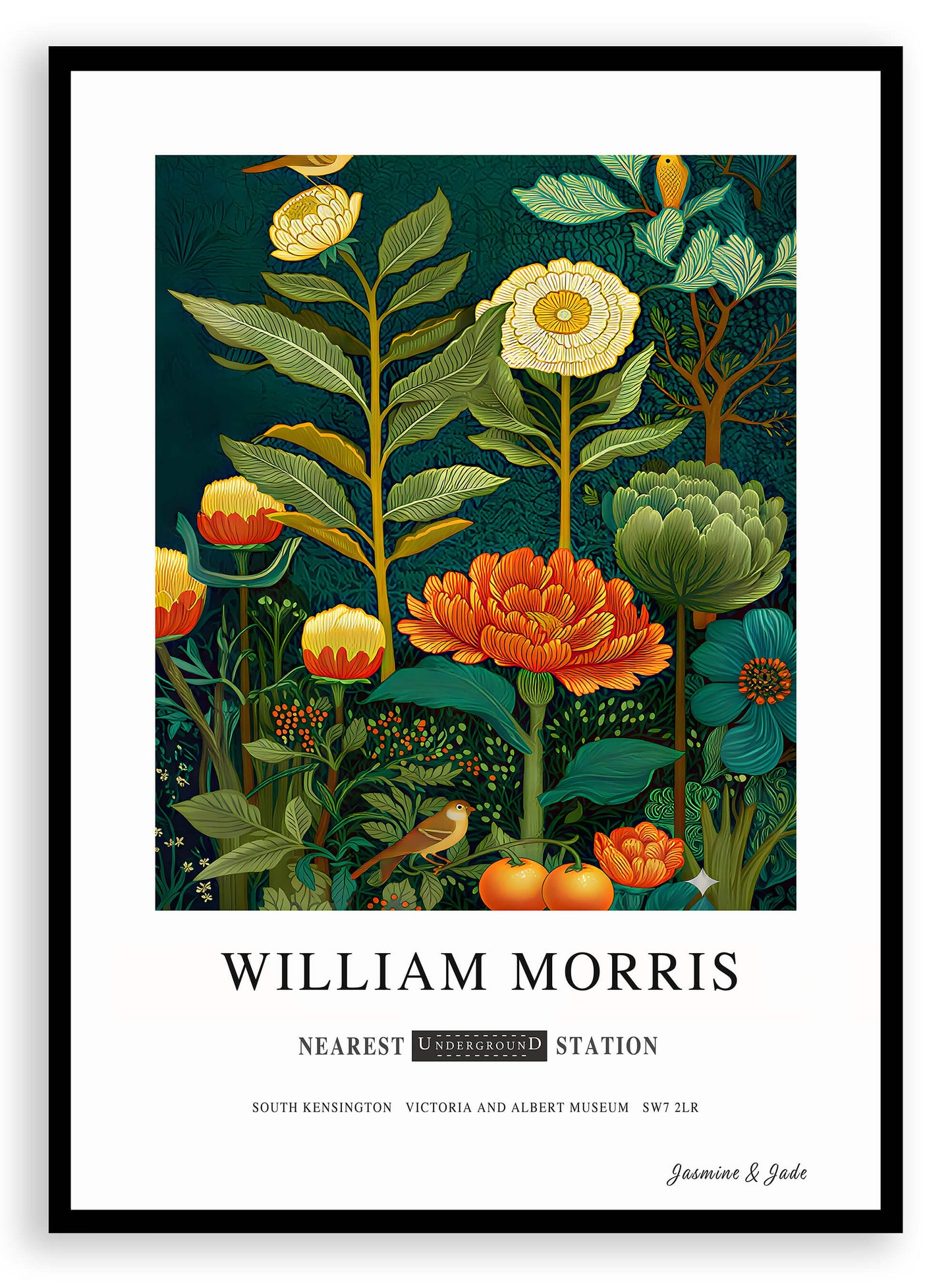 William Morris Inspired, Signed - Floral Print