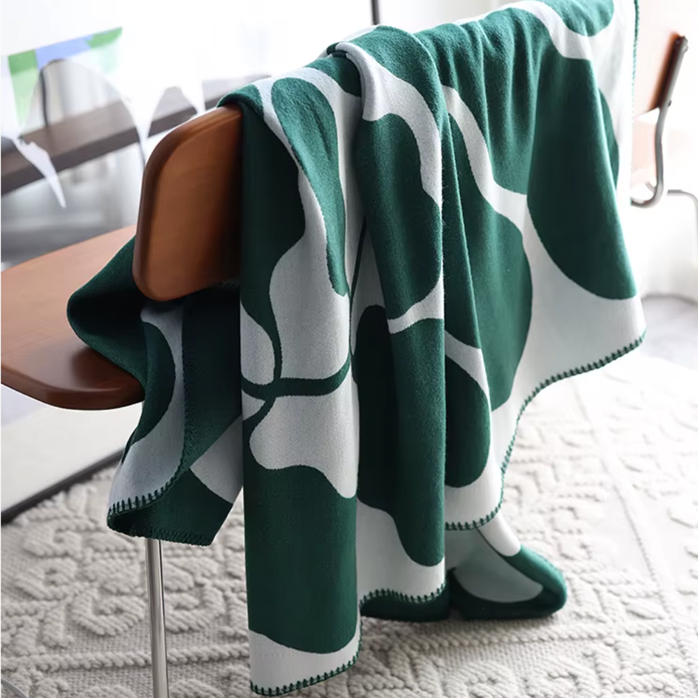 Soft Geometric Knit Throw Blanket
