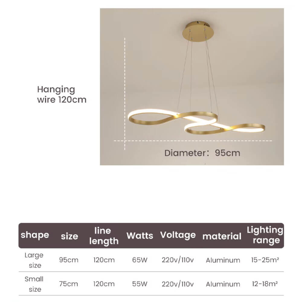 Modern Swirl Ceiling Light - 3 Colour Options