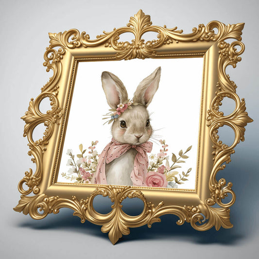 Flower Bunny Art Print