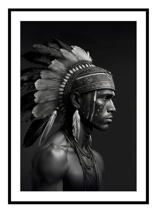 "Warrior" American Indian Art Print (Portrait)