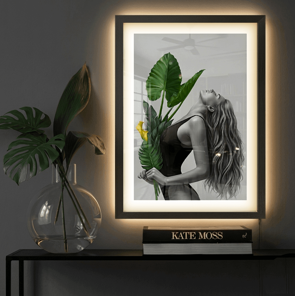 Lukisan Bingkai Film dengan Lampu LED - Gadis Botani