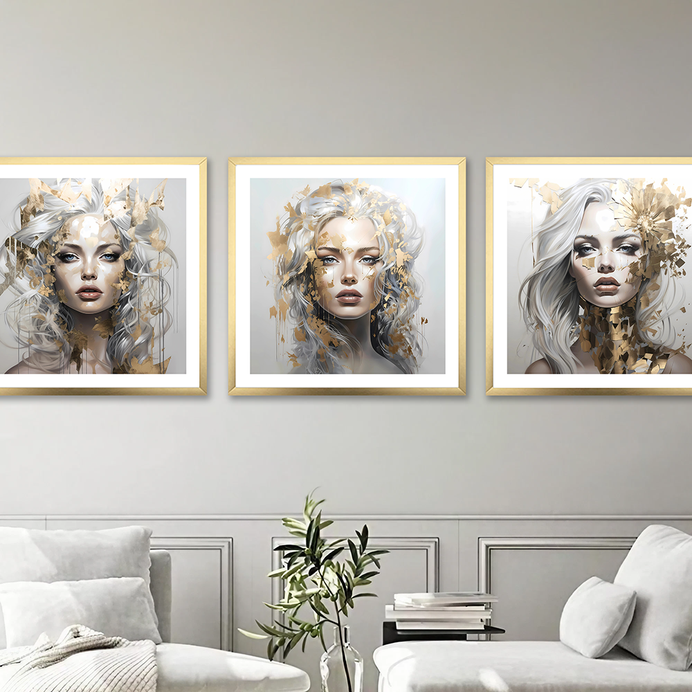 Golden Girl (B) Abstract Art Print | Square or Portrait