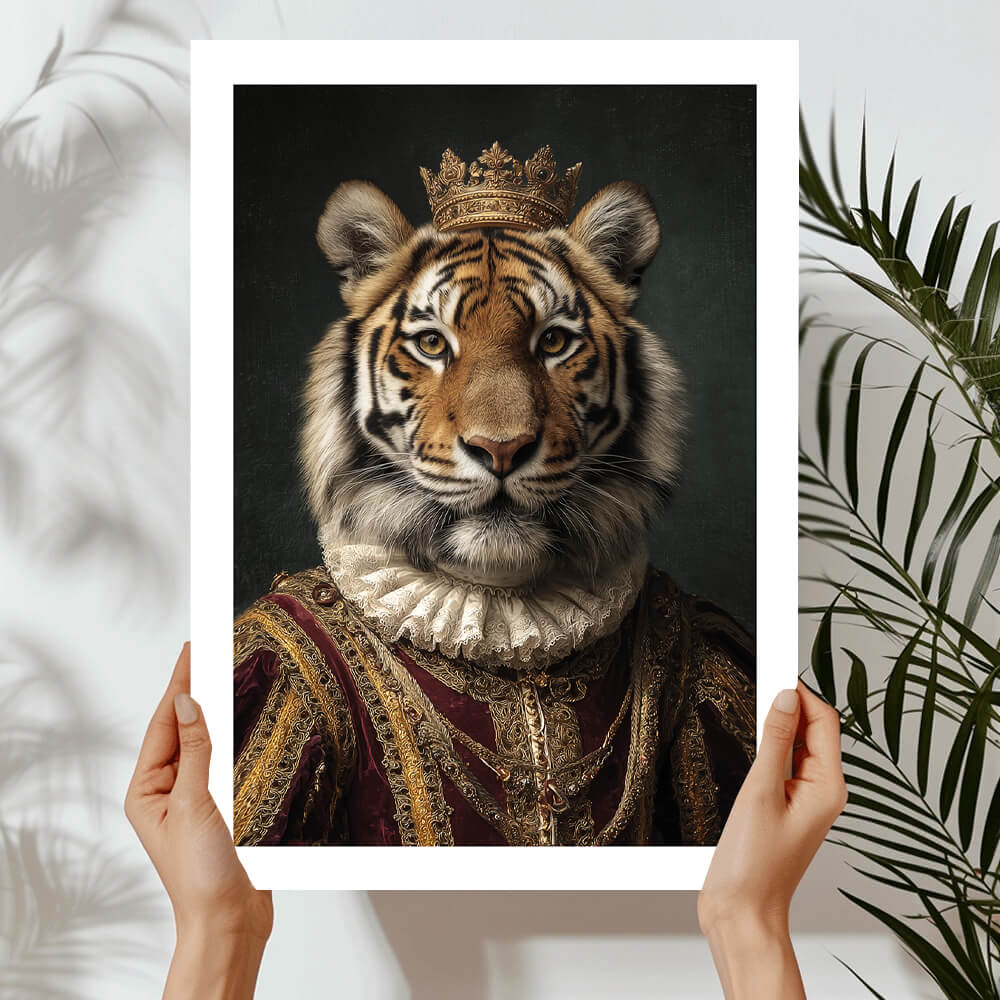 Vintage Tiger Portrait – Renaissance Art Print