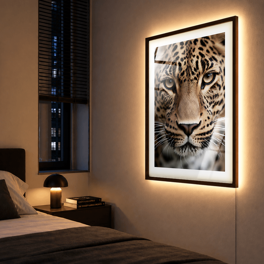 Lampu Seni Berbingkai Macan Tutul dengan Lampu LED Backlit