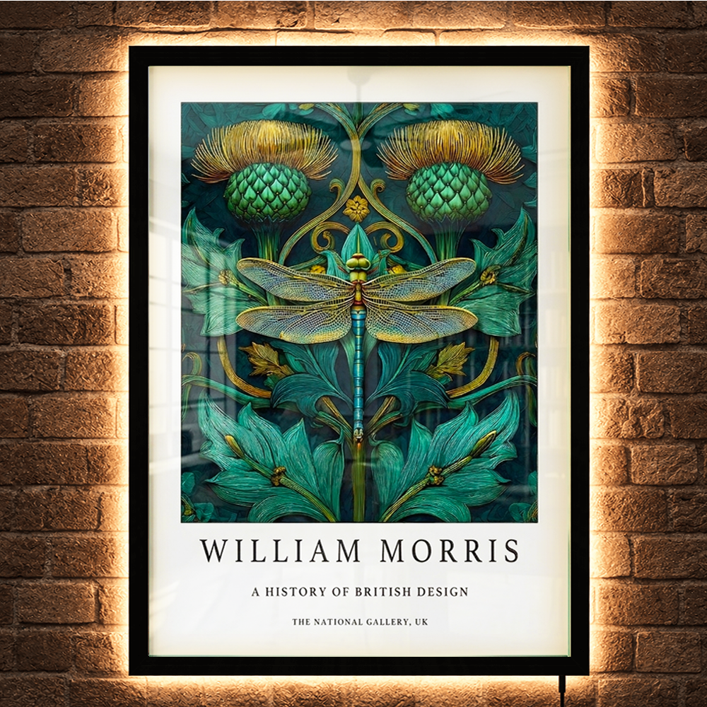 Lampu Seni Berbingkai LED Backlit William Morris - Capung
