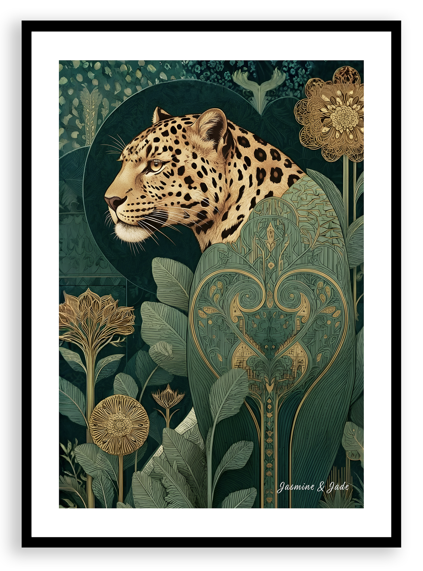 Inspirado en William Morris, Firmado - Estampado de Colibríes
