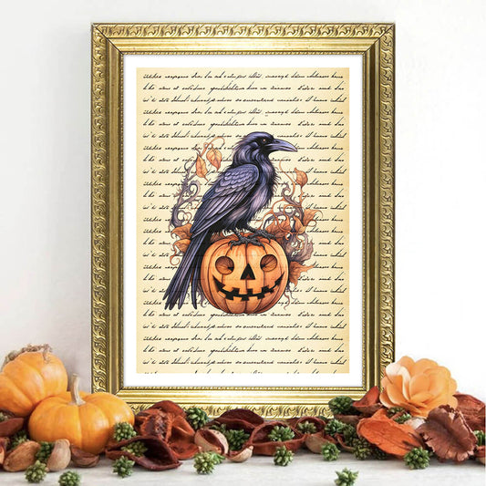 Halloween Raven Art Print