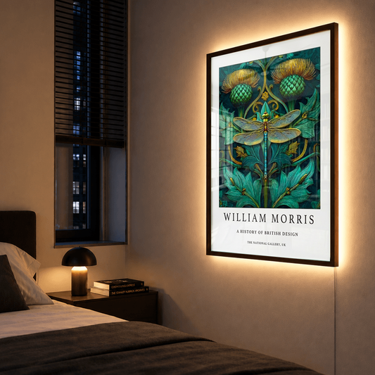 Lampu Seni Berbingkai LED Backlit William Morris - Capung