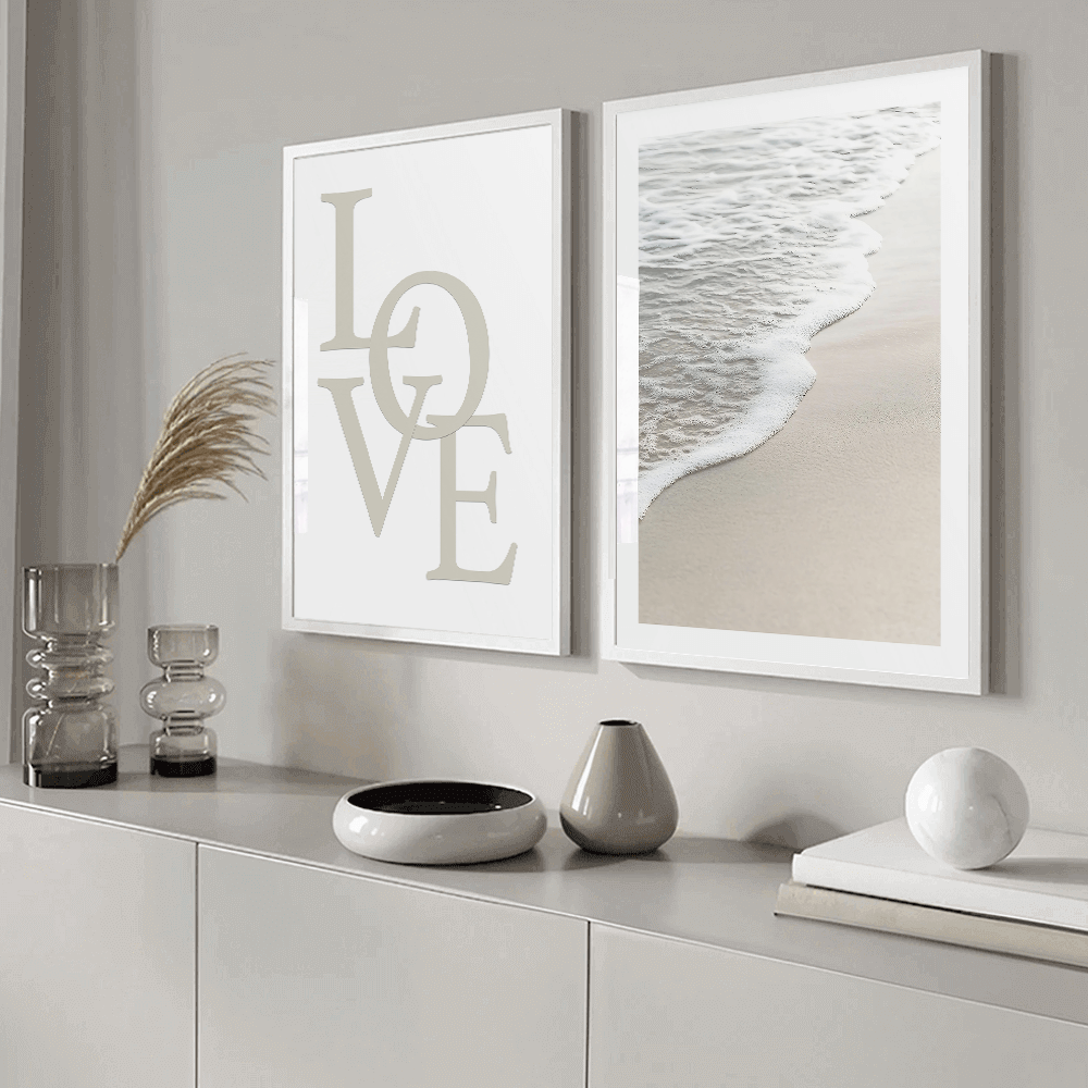 Love Beige Art Print