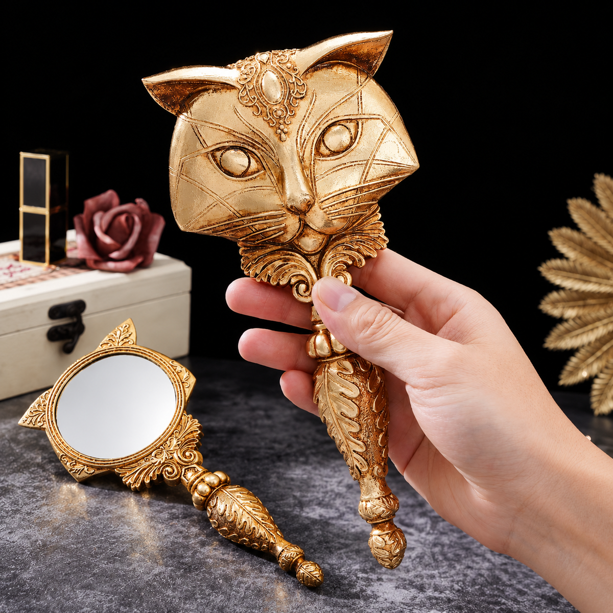 Duchess Vintage Cat Mirror - Gold or Silver