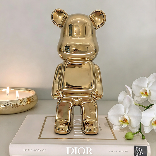 Gold Standing Bear Ornament – Luxury Decorative Money Box